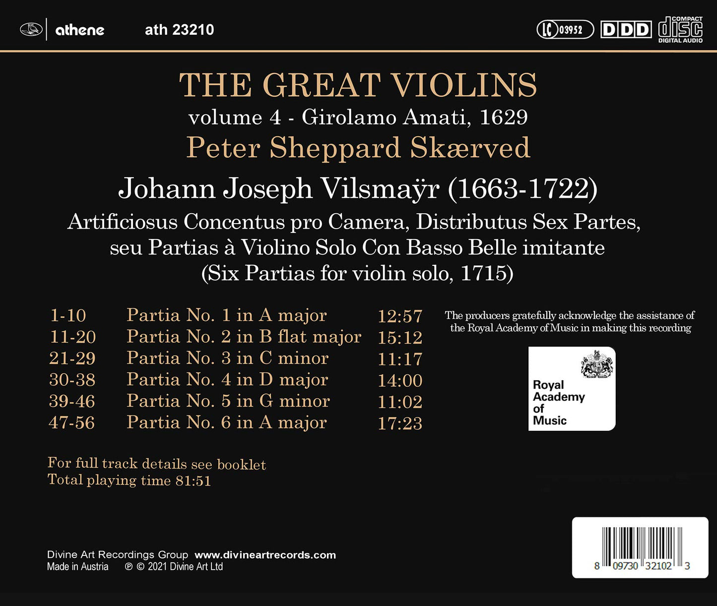The Great Violins, Vol. 4 - Girolamo Amati 1629
