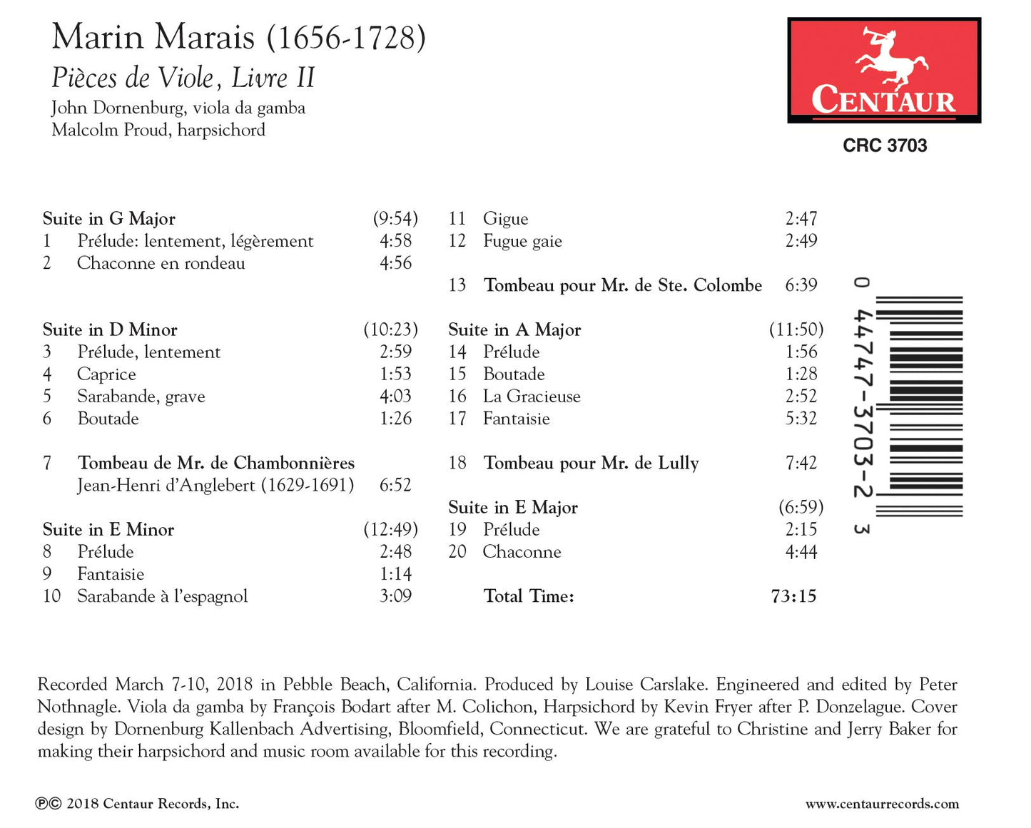 Marais: Pièces de viole, Book 2