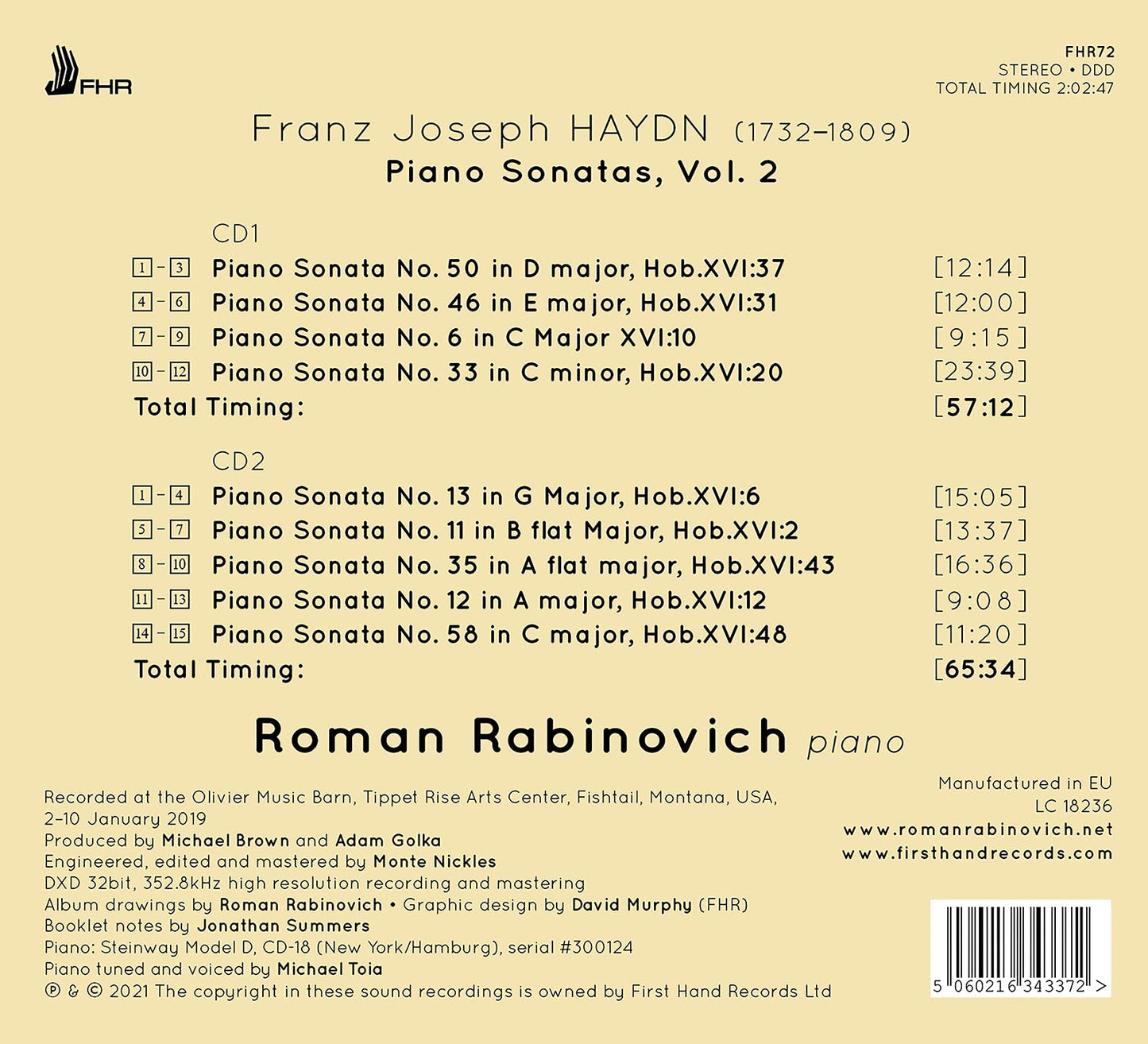Haydn: Piano Sonatas, Vol. 2