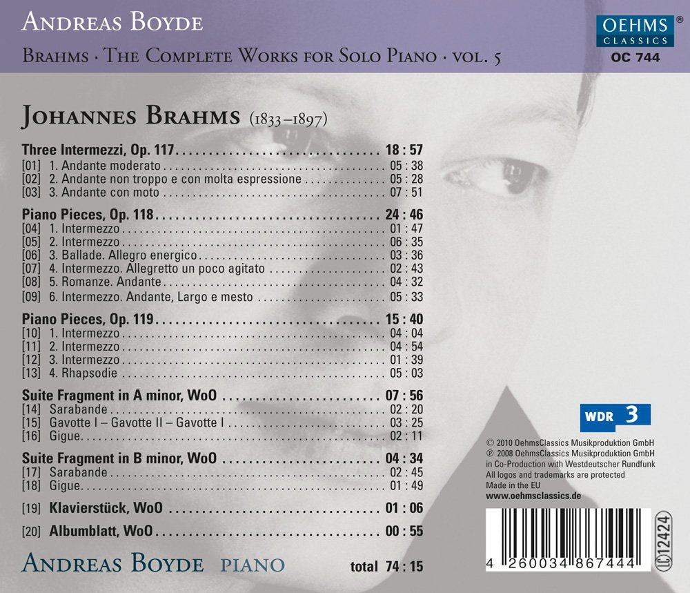 Brahms: The Complete Works for Solo Piano, Vol. 5
