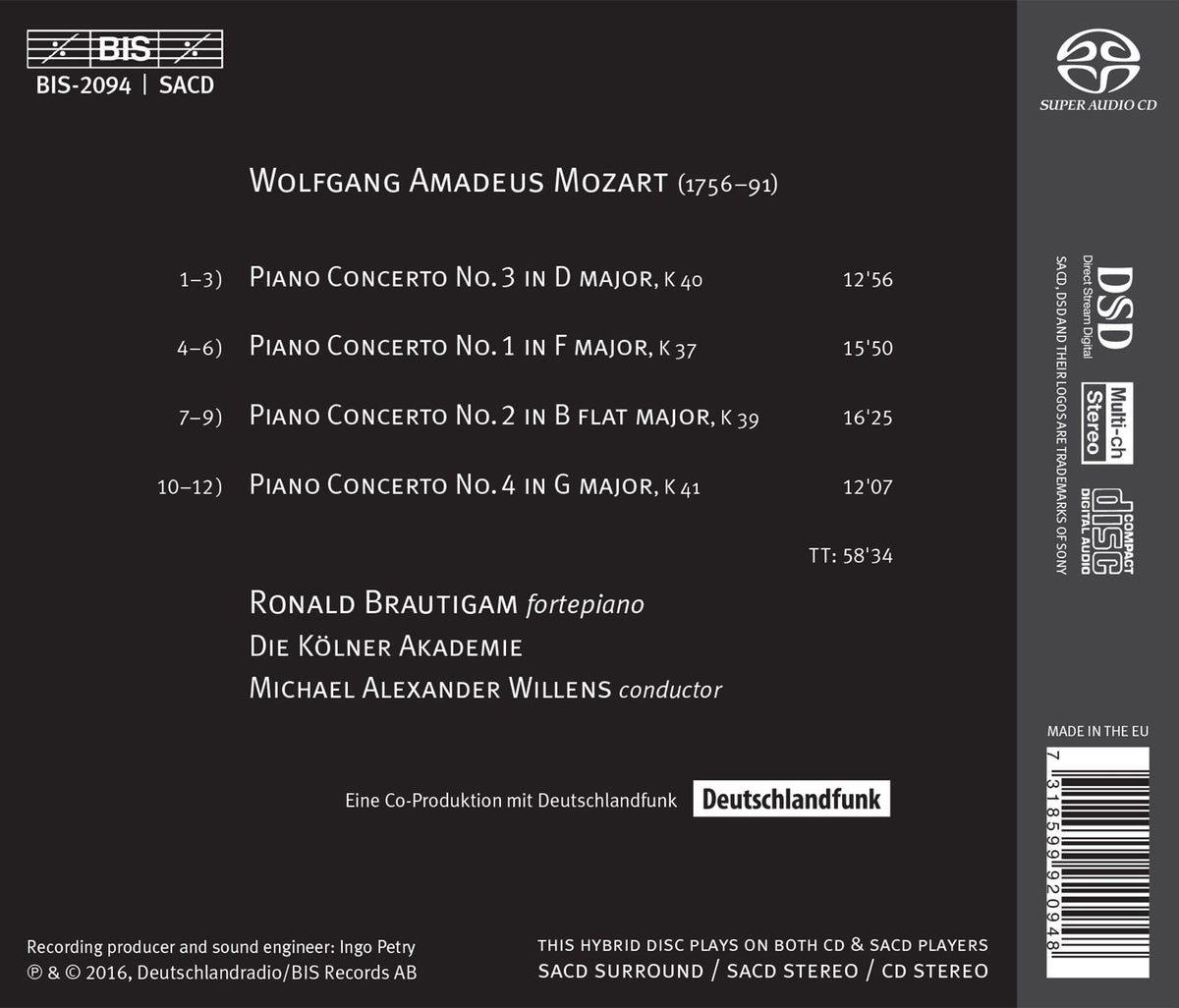 Mozart: Piano Concertos Nos. 1-4 "Pasticcio Concertos"