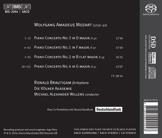 Mozart: Piano Concertos Nos. 1-4 "Pasticcio Concertos"