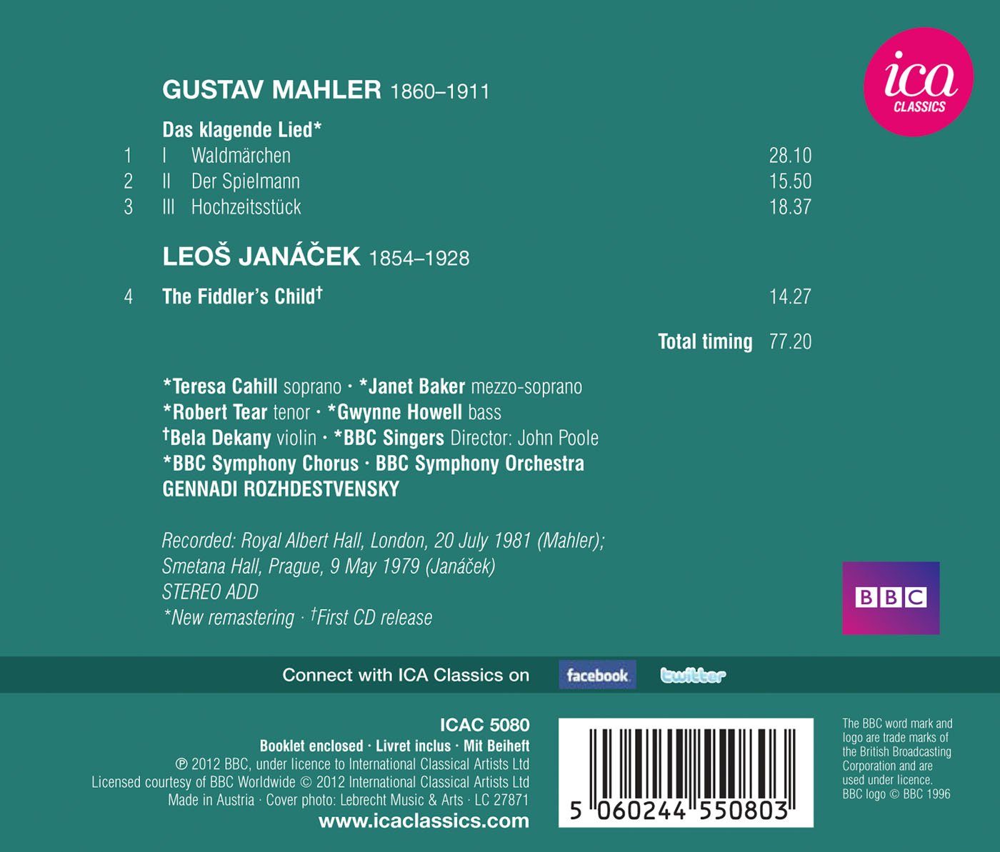 Mahler: Das klagende Lied - Janacek: The Fiddler's Child
