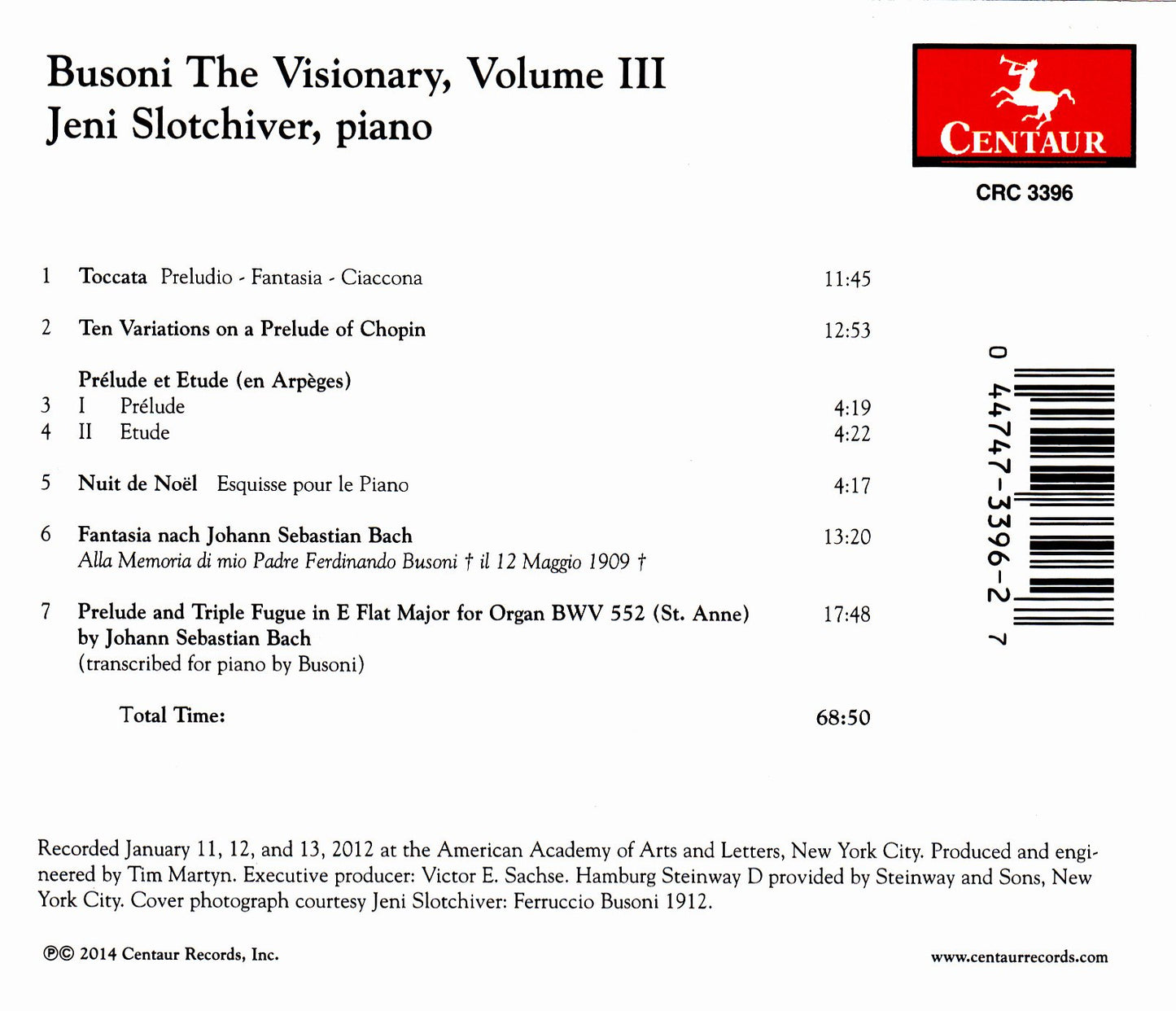 Busoni: The Visionary, Vol. 3