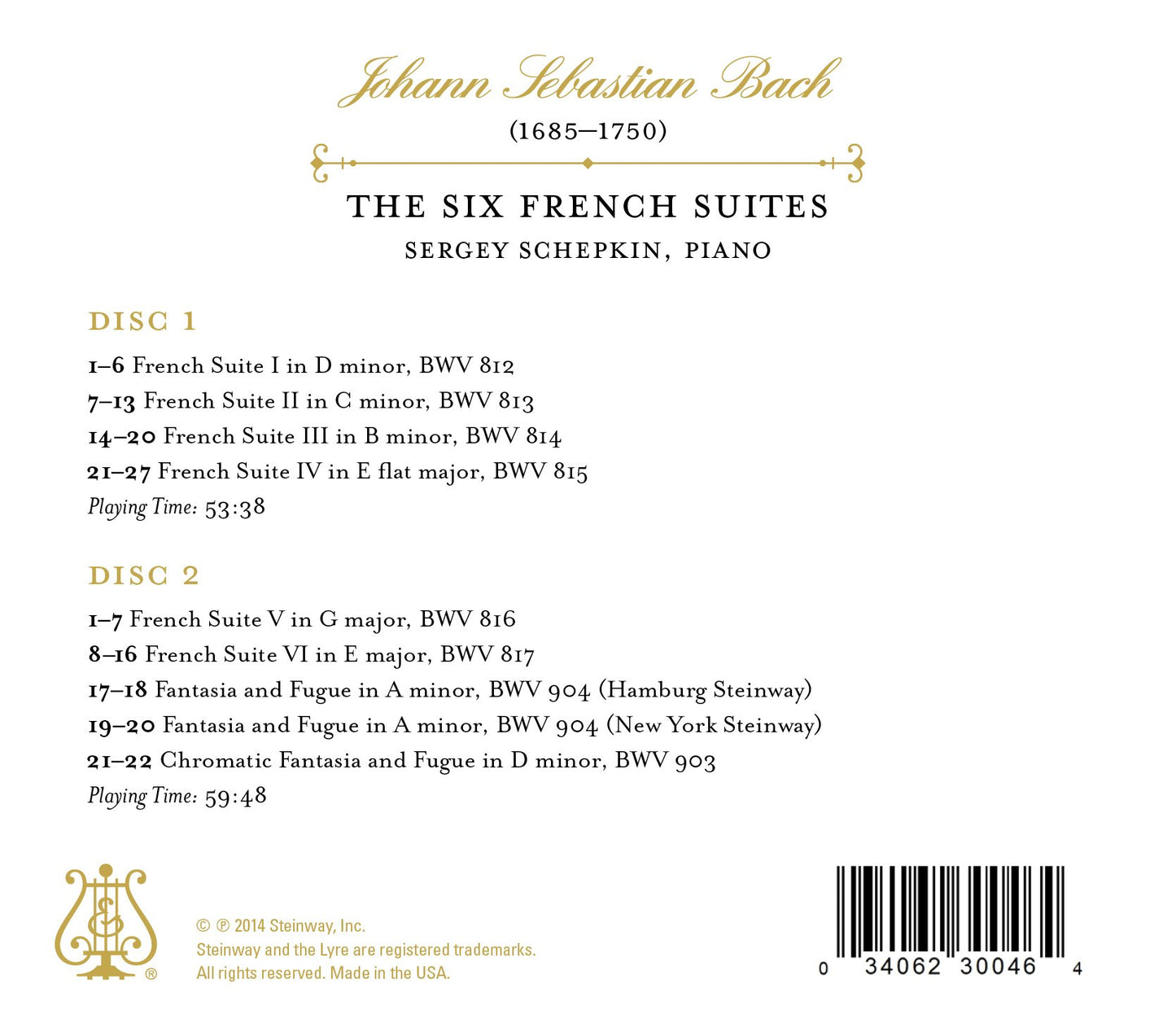 Bach: The Six French Suites