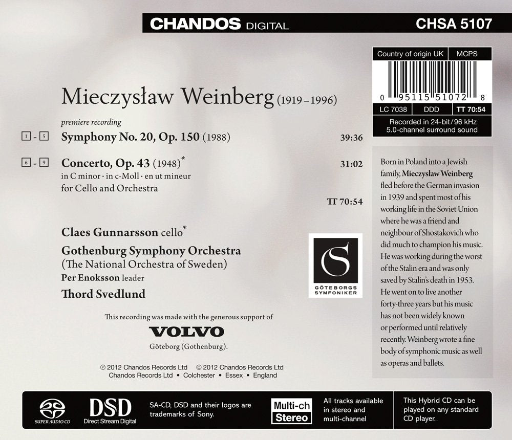 Weinberg: Cello Concerto, Op. 43 - Symphony No. 20
