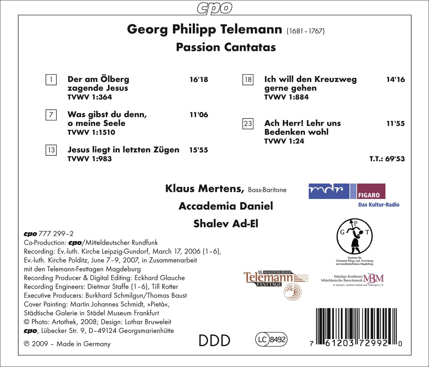 Telemann, G.P.: Passion Cantatas