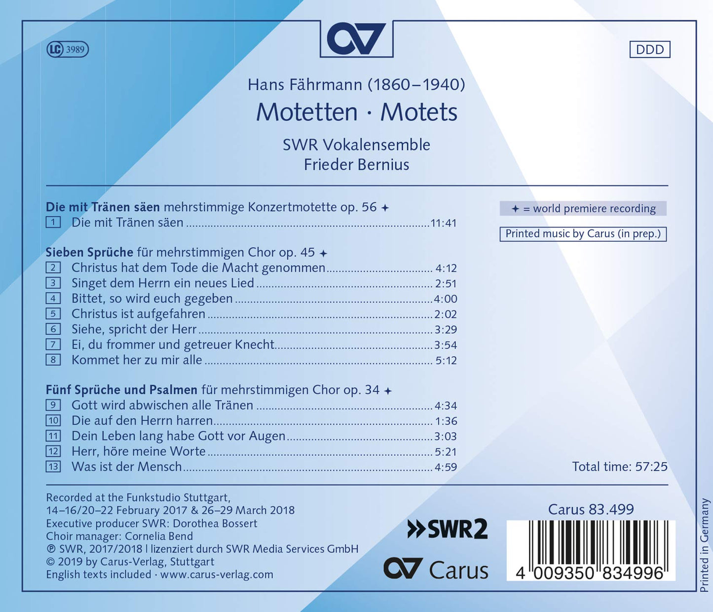 Motets, Opp. 34, 45, 56