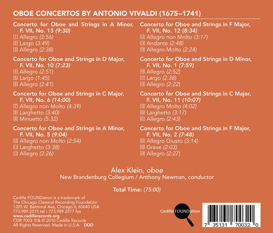 Vivaldi: Oboe Concertos