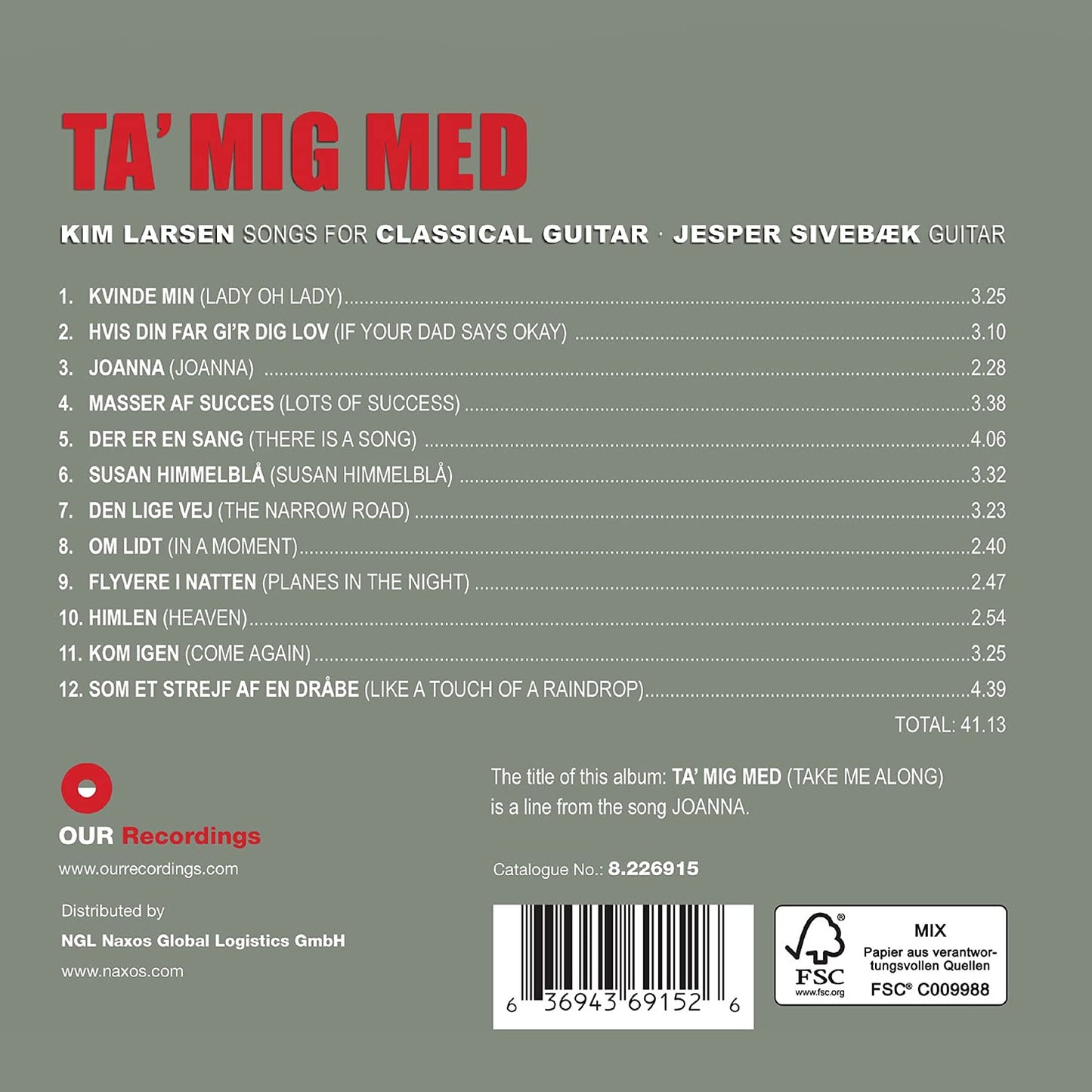 Larsen: Ta' Mig Med - Songs For Classical Guitar