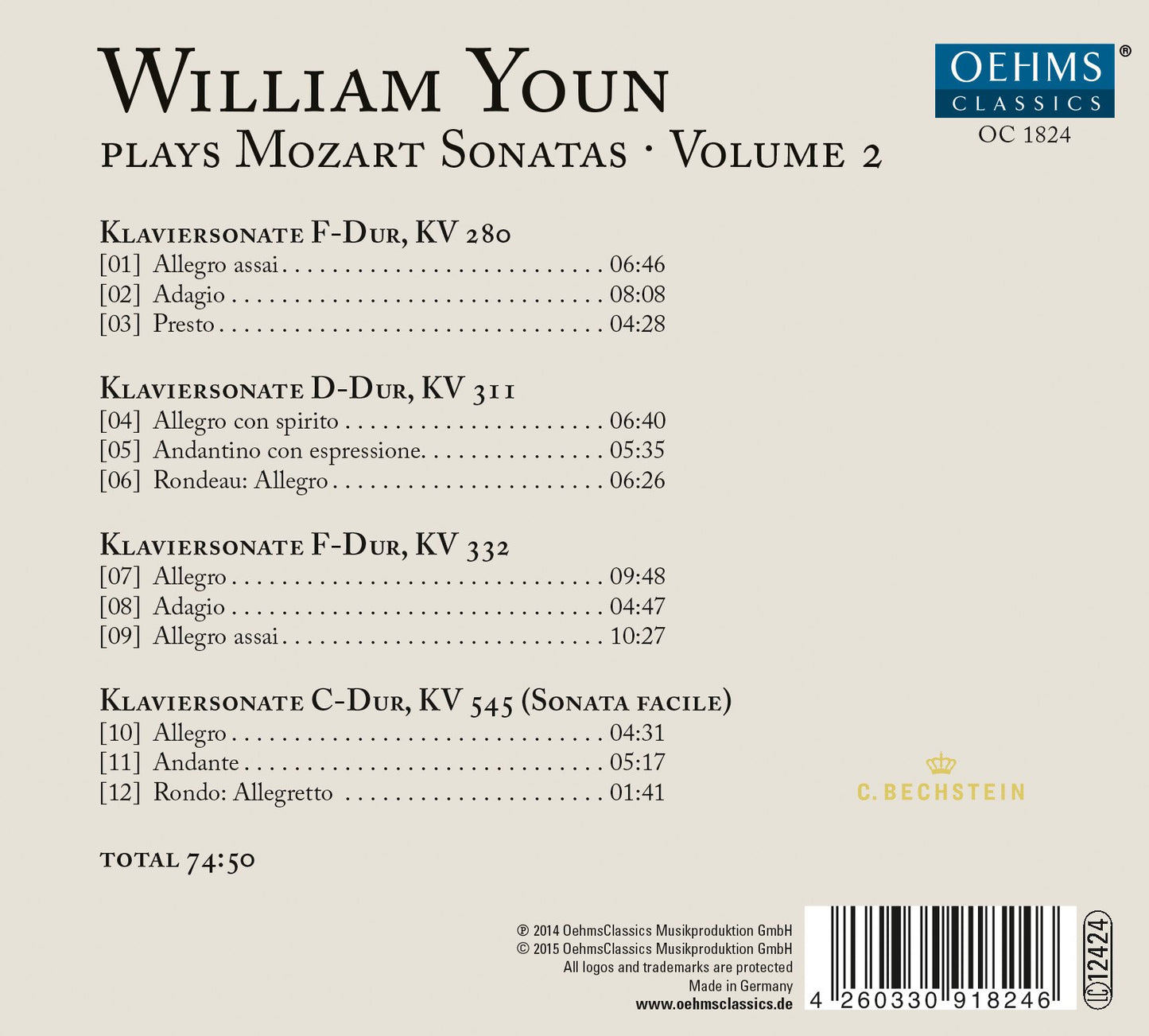 William Youn Plays Mozart Sonatas, Vol. 2