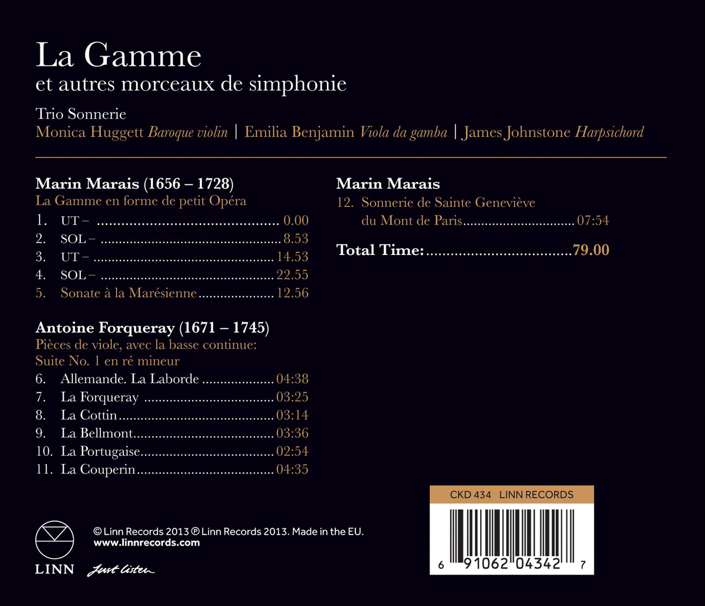 Marais: La Gamme et autres morceaux de simphonie