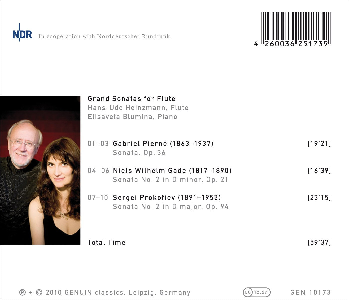 Grand Sonatas for Flute - Works by Pierné, Gade & Prokofiev
