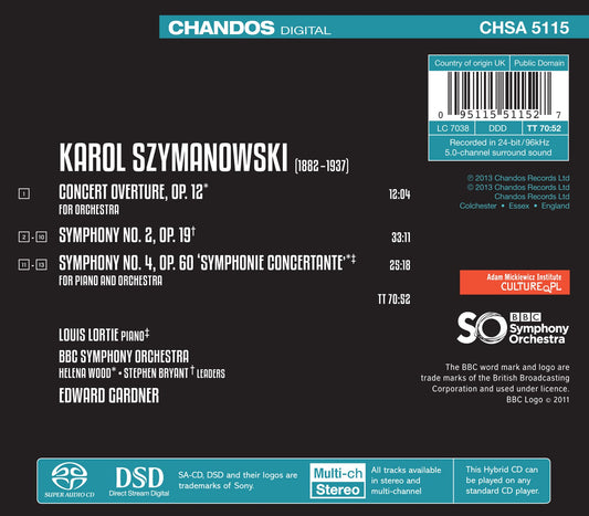 Szymanowski: Symphonies Nos. 2 & 4 - Concert Overture