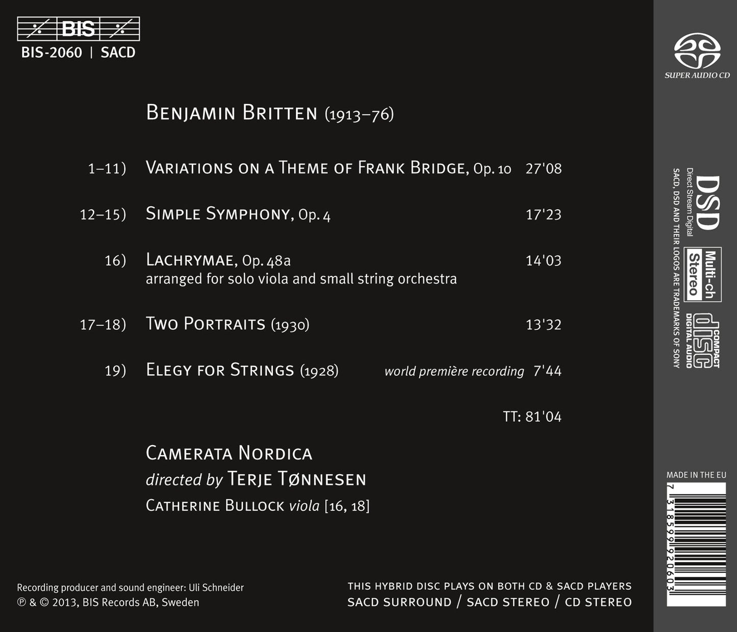 Britten: Frank Bridge Variations - Lachrymae - Elegy for Str