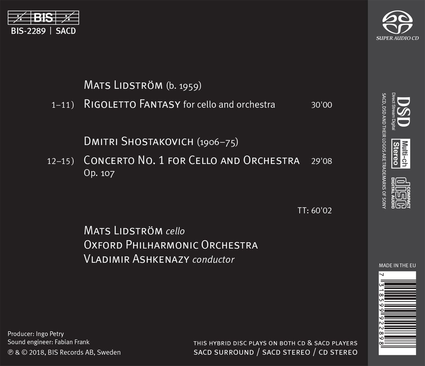 Lidström: Rigoletto Fantasy - Shostakovich: Cello Concerto N