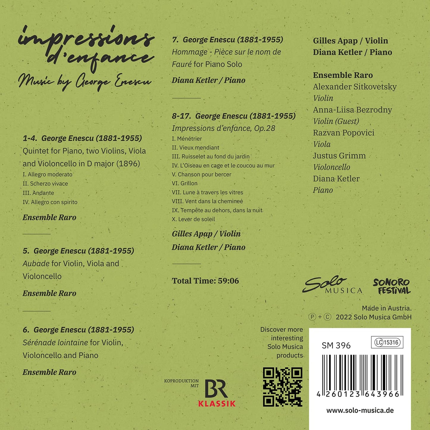 Enescu: Impressions d' enfance