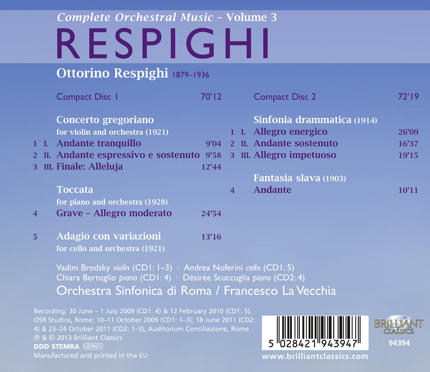 Respighi: Complete Orchestral Music, Vol. 3