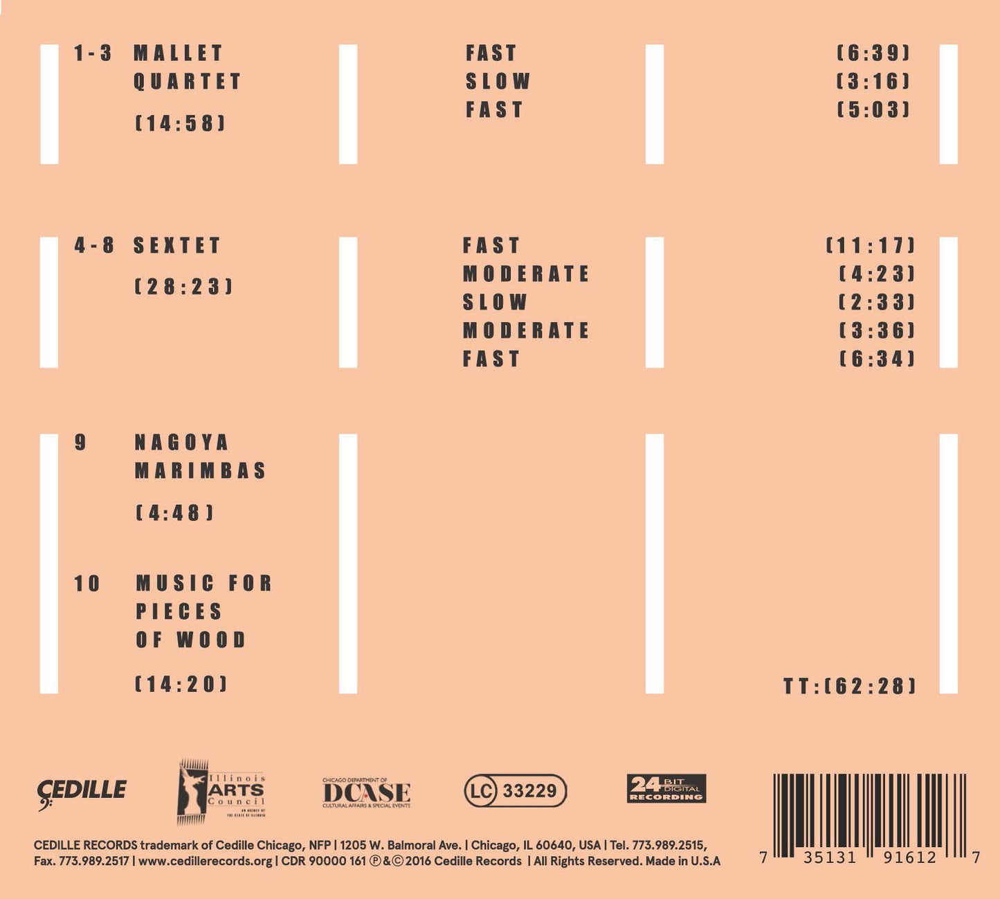 Reich: Mallet Quartet, Sextet, Nagoya Marimbas & Music for P