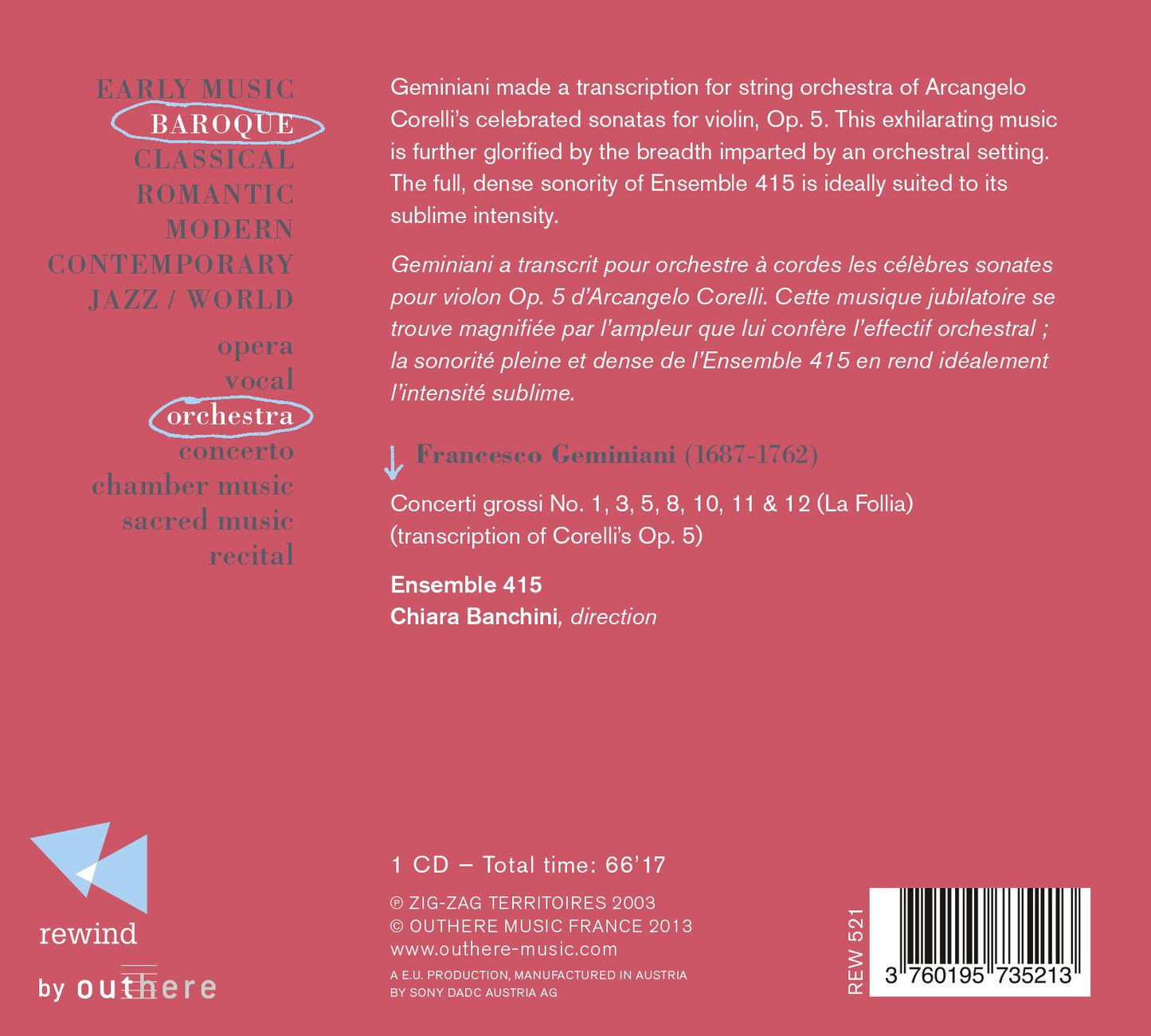 Geminiani: Concerti grossi & La Follia