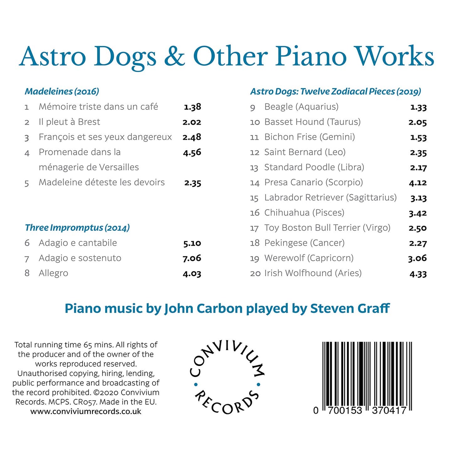 Carbon: Astro Dogs & Other Piano Works