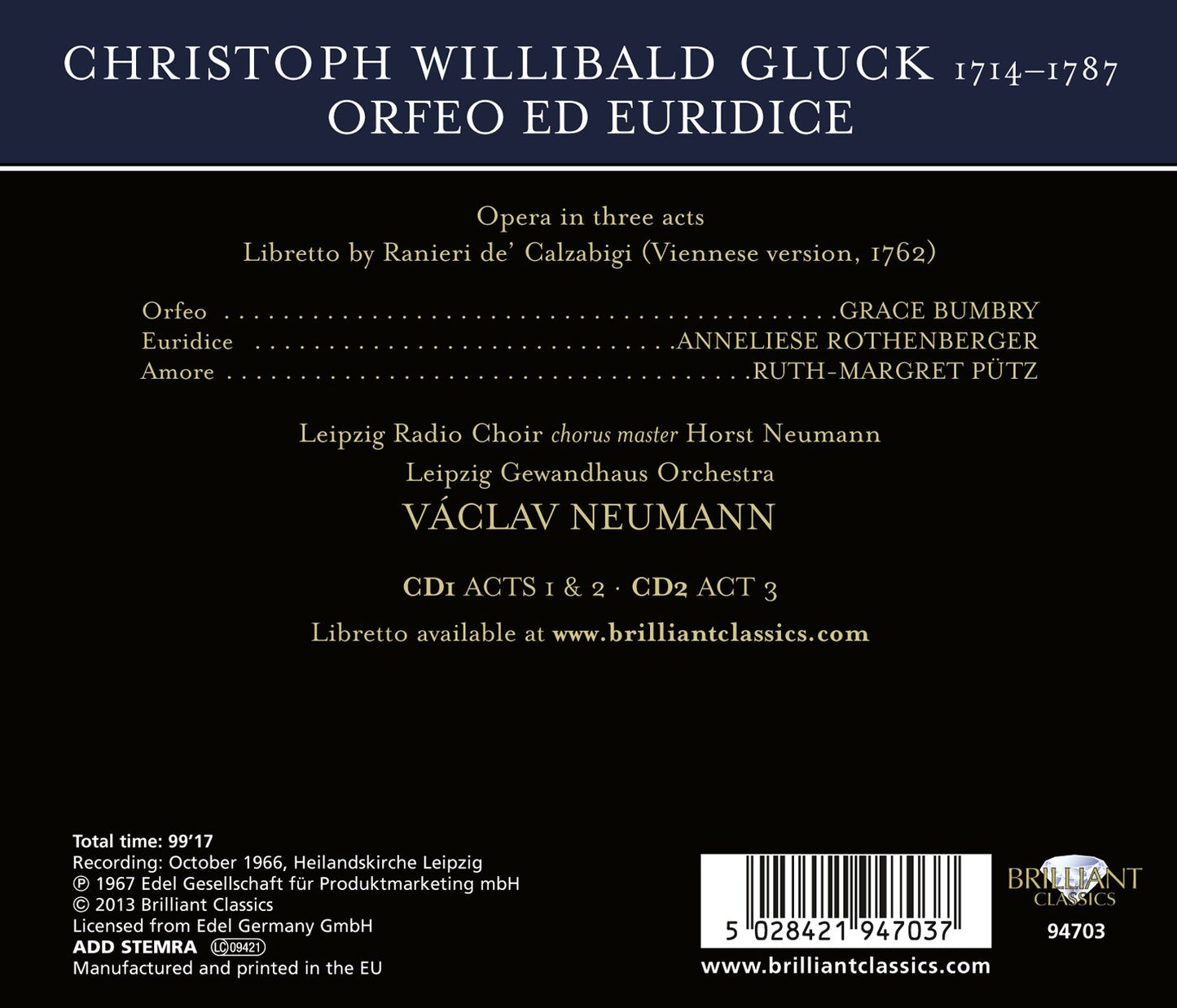 Gluck: Orfeo ed Euridice