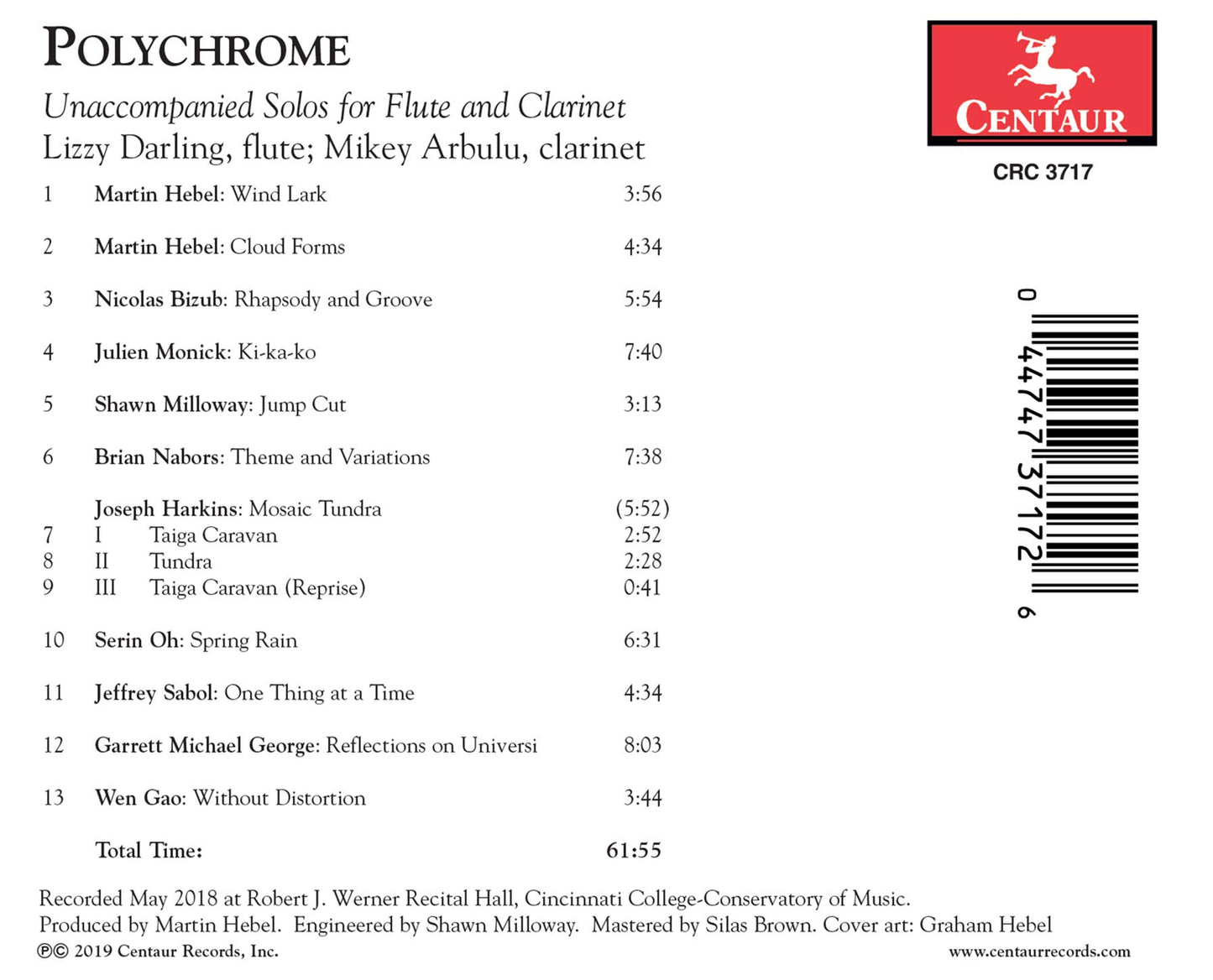 Polychrome - Unaccompanied Solos for Flute and Clarinet