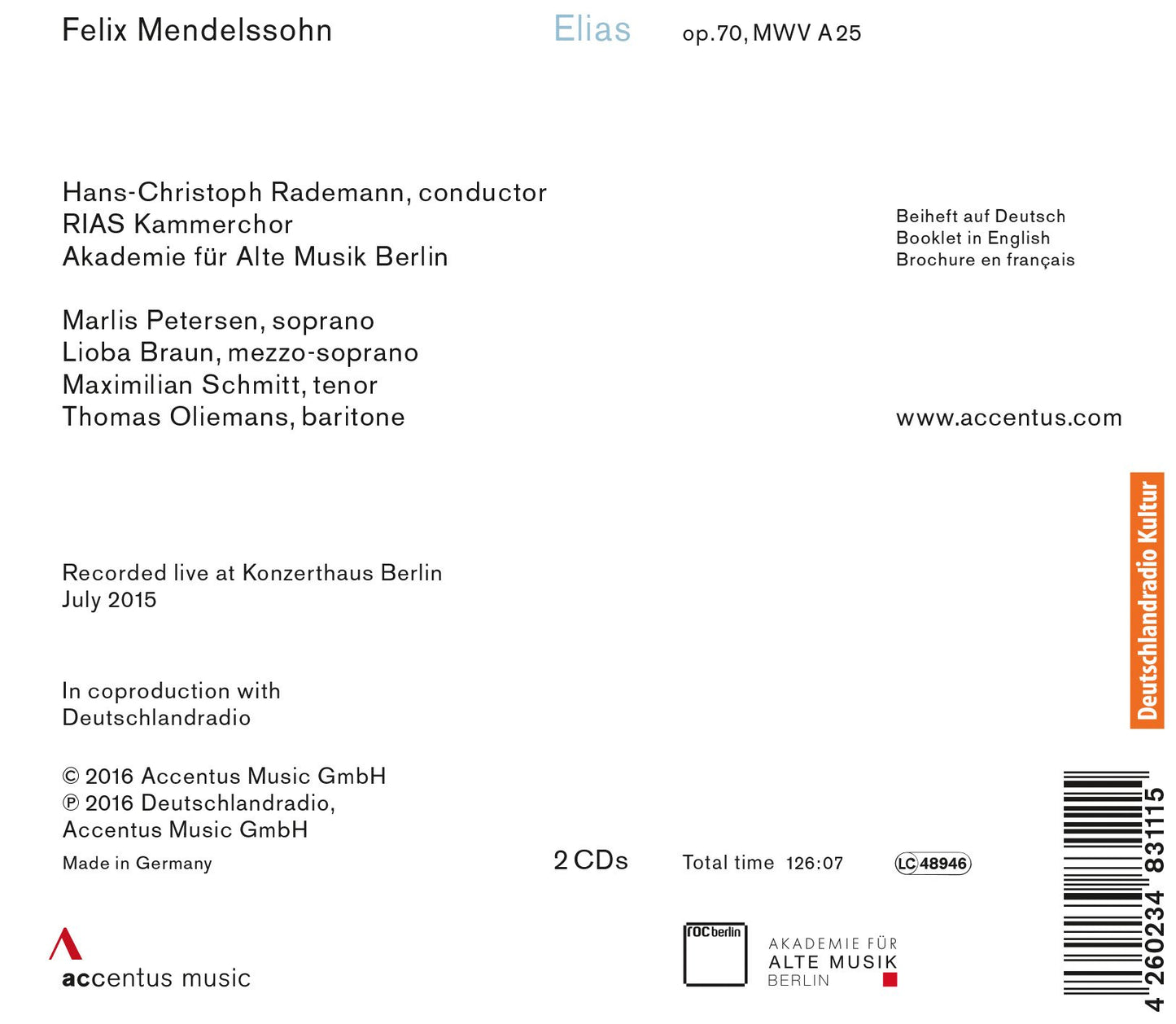 Mendelssohn: Elias