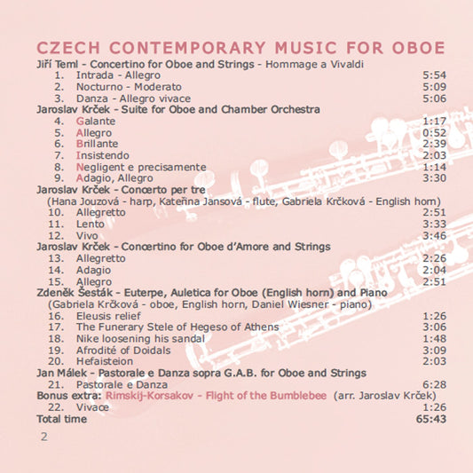Czech Contemporary Music for Oboe