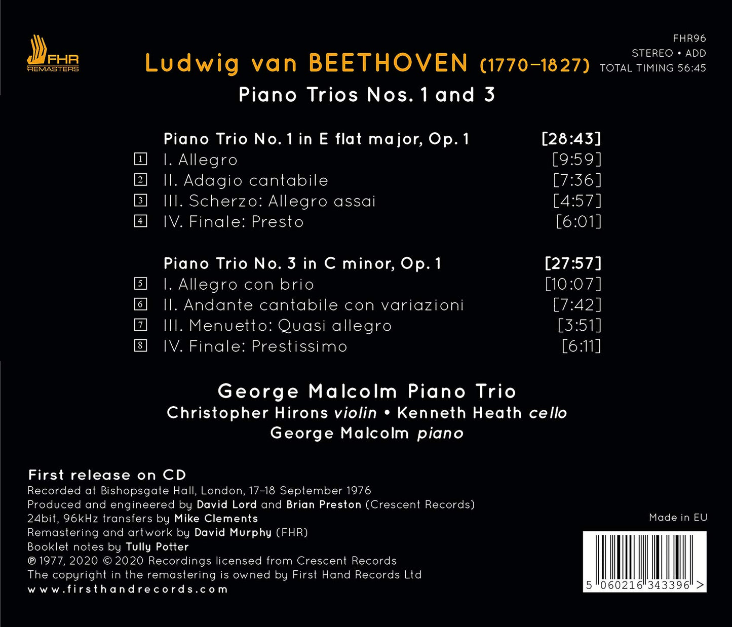Beethoven: Piano Trios Nos. 1 & 3
