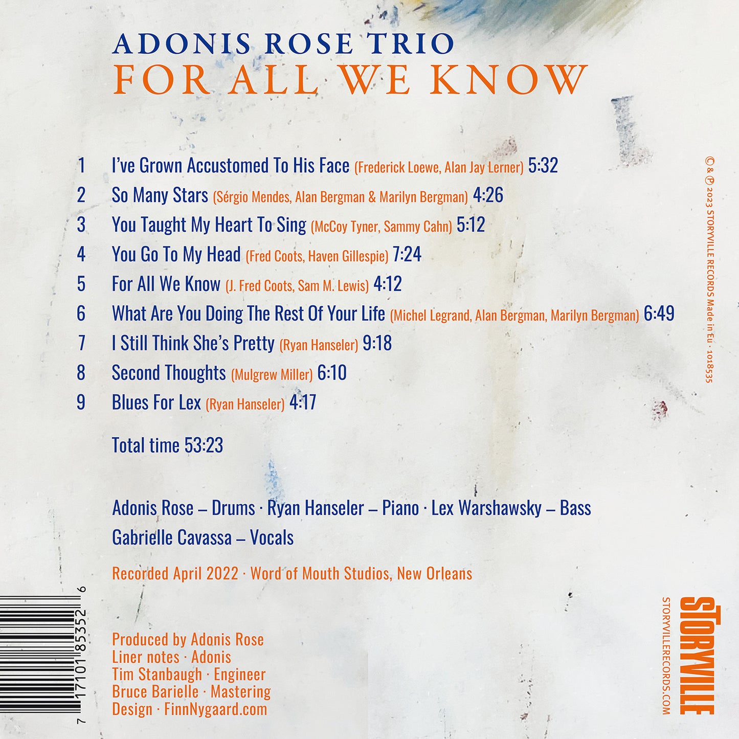 For All We Know / Adonis Rose Trio