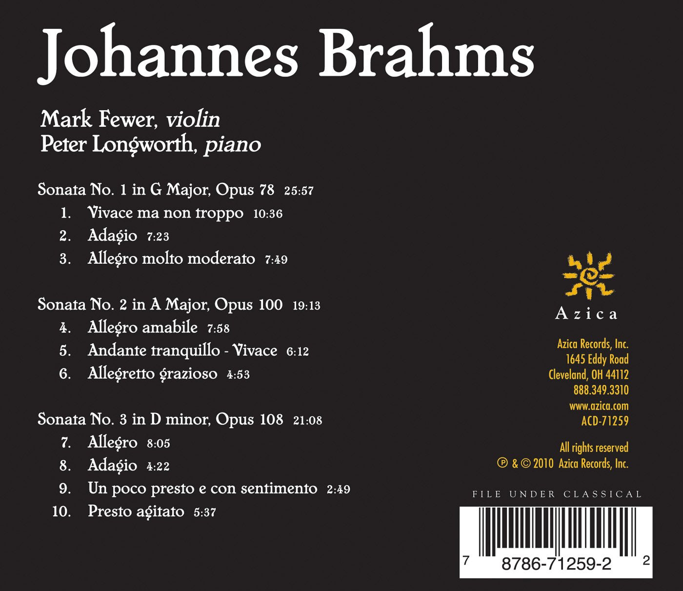 Brahms: Violin Sonatas Nos. 1-3