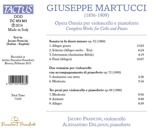 Martucci: Complete Works for Cello & Piano