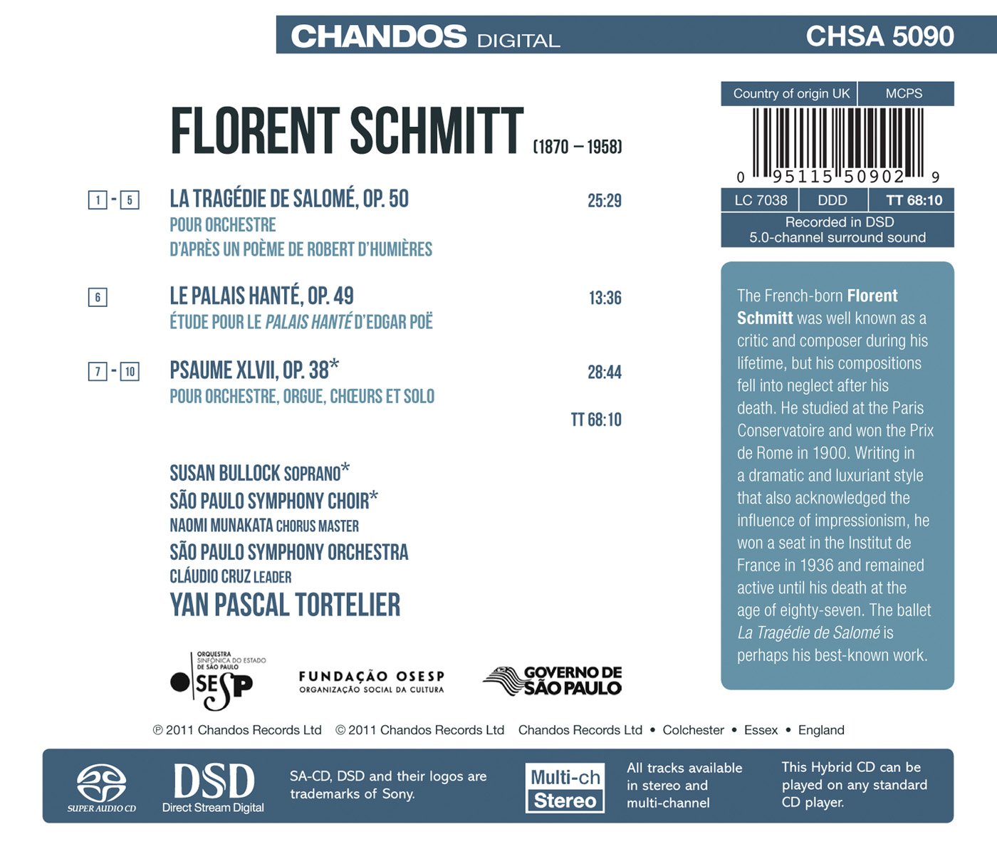 Schmitt: La Tragédie de Salomé - Le palais hanté - Psaume 47