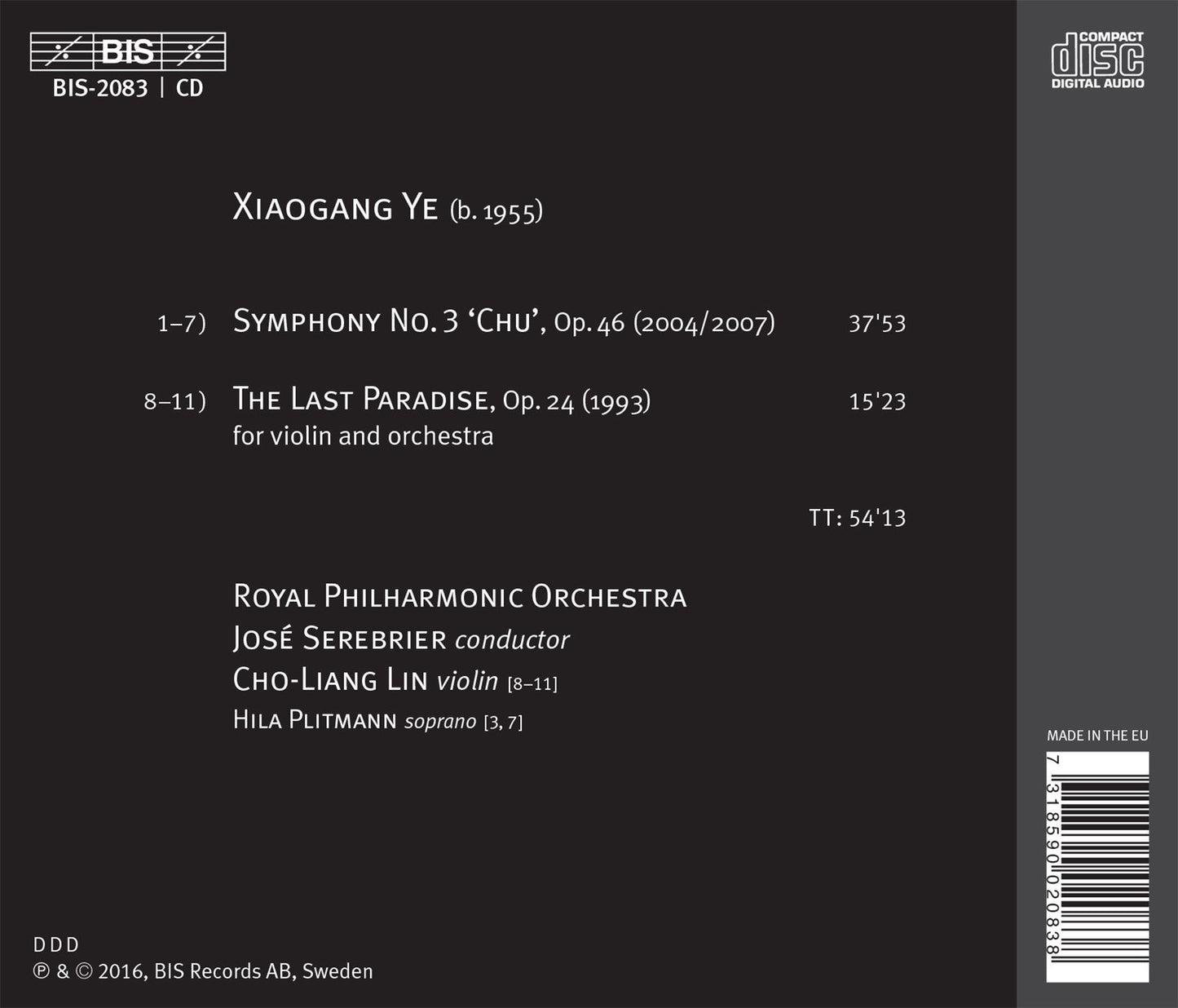 Xiaogang Ye: Symphony No. 3, Op. 46 "Chu" & The Last Paradis