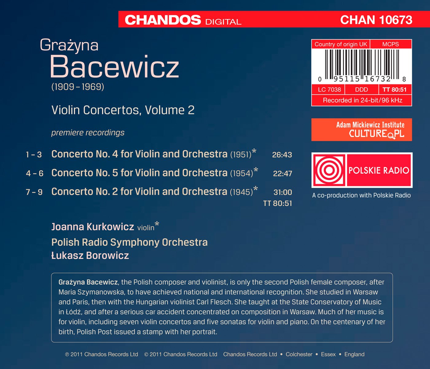 Bacewicz: Violin Concertos, Vol. 2