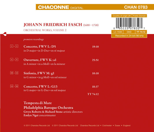 Fasch: Orchestral Works, Vol. 2