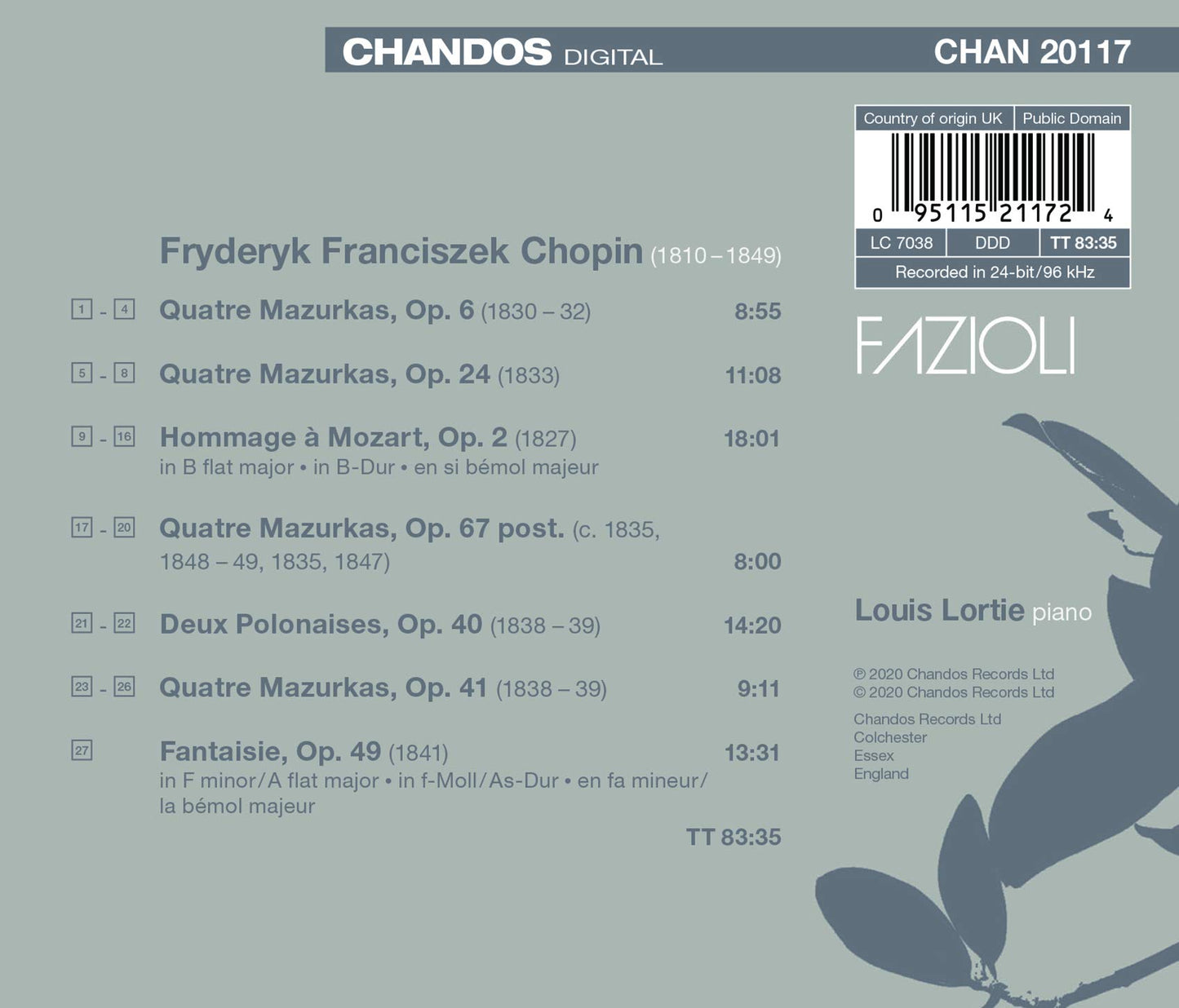 Louis Lortie Plays Chopin, Vol. 6