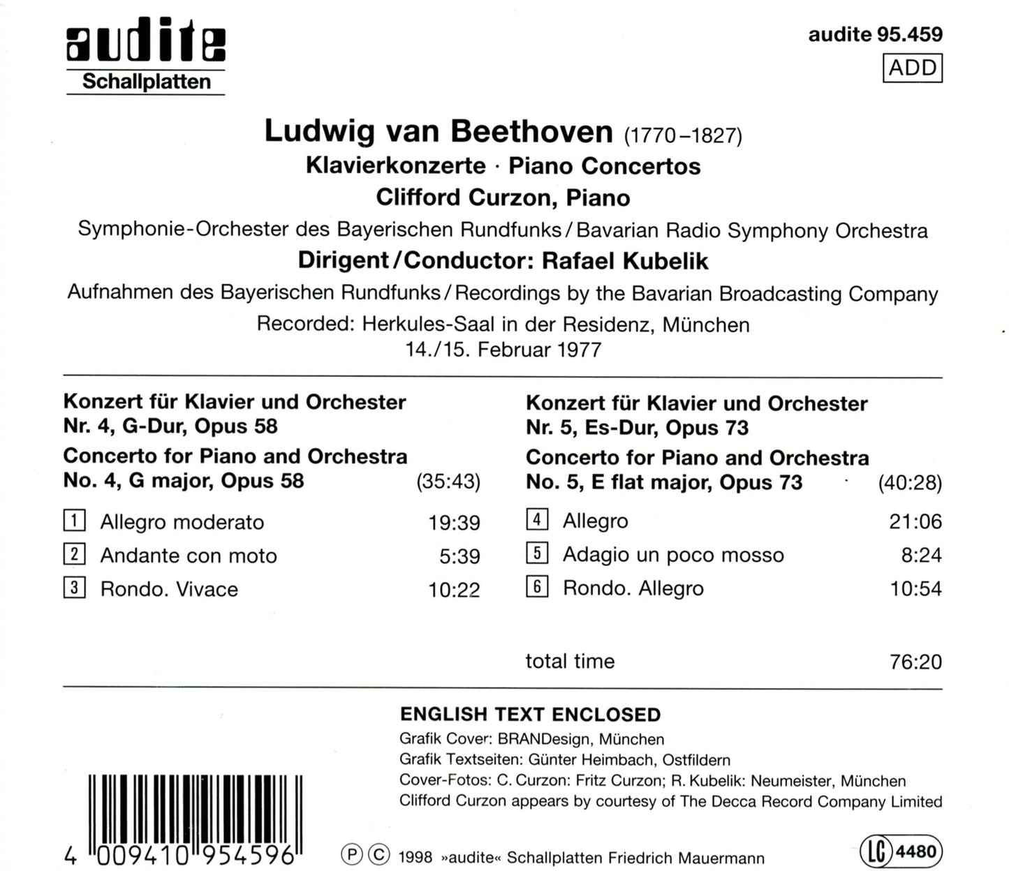 PIANO CONCERTOS NOS. 4 & 5