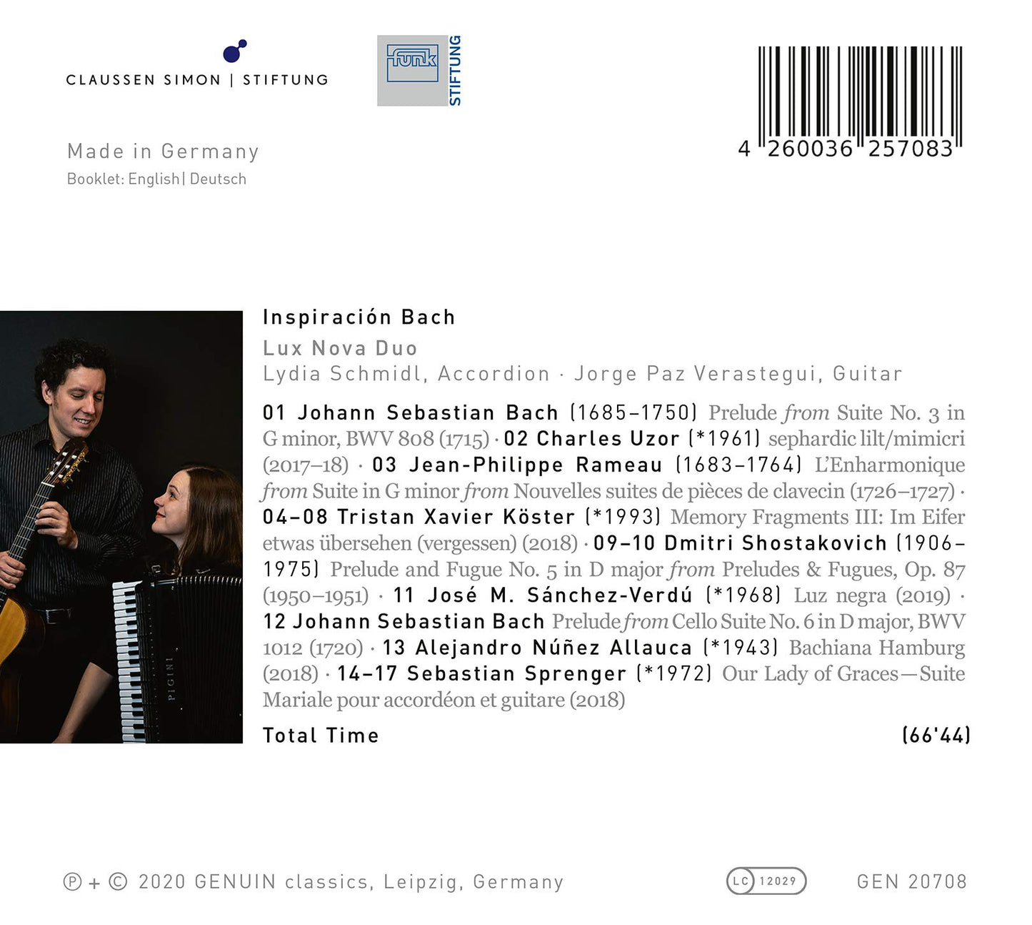 Inspiración Bach - Works by J.S. Bach, Núñez Allauca, Rameau