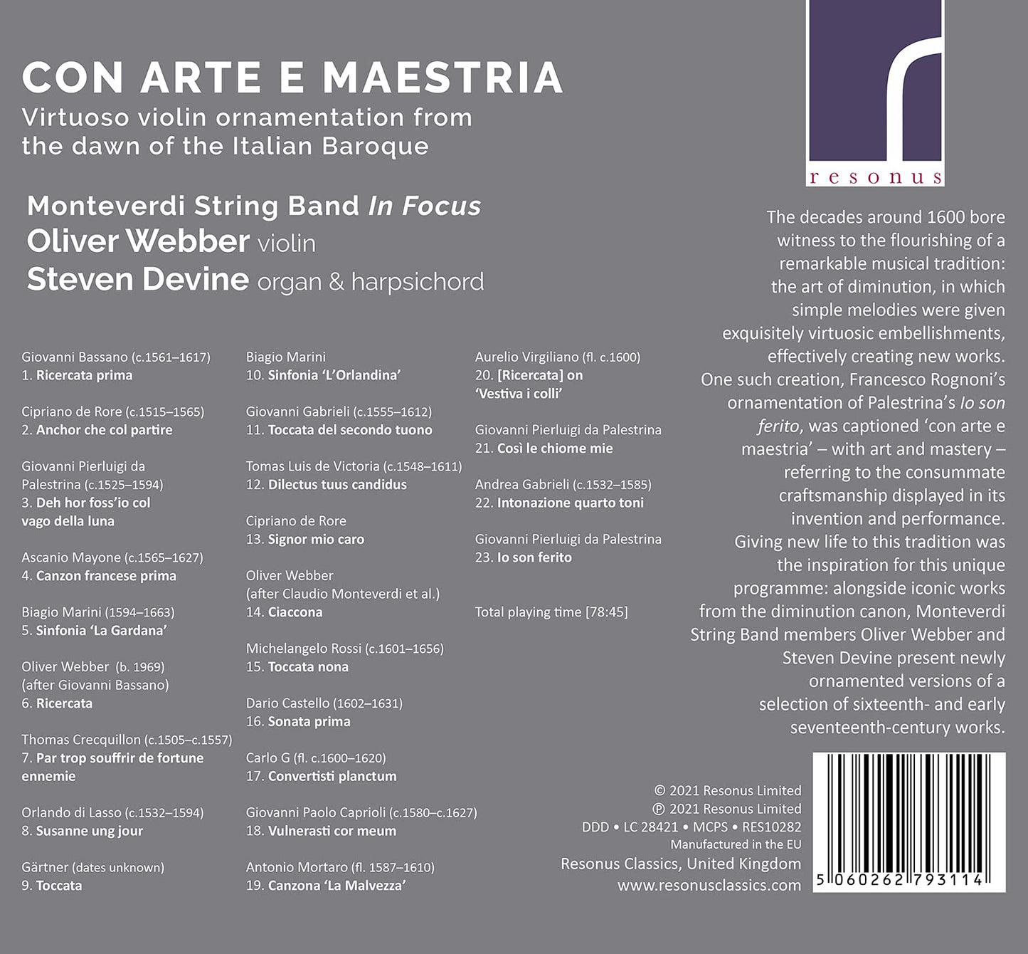 Con Arte E Maestria: Virtuoso Violin Ornamentation From The  Webber, Devine