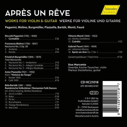 Après un Reve - Duo Marcanto - Works for Violin and Guitar