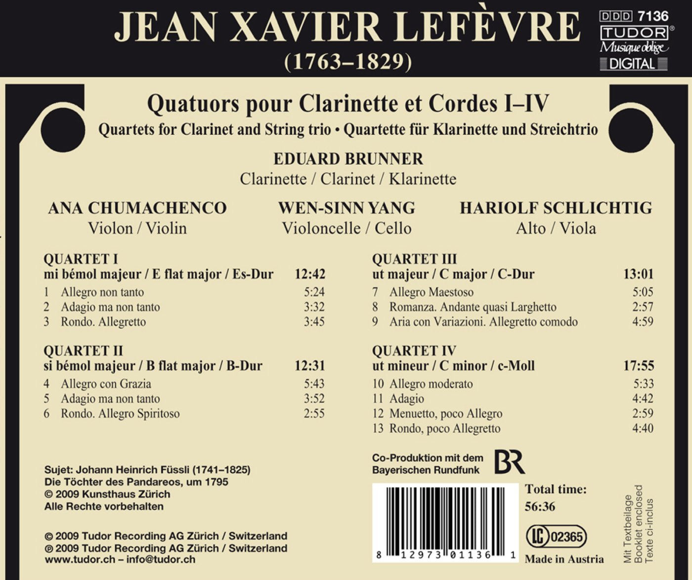Lefevre: Clarinet Quartets Nos. 1-4