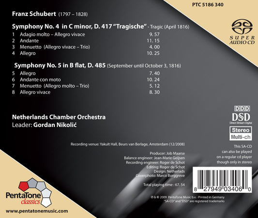 Schubert, F.: Symphonies No. 4 "Tragic" and No. 5