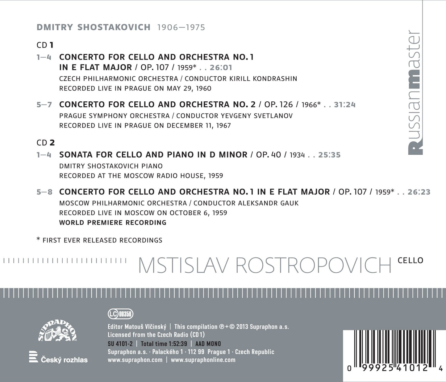 Rostropovich Plays Shostakovich