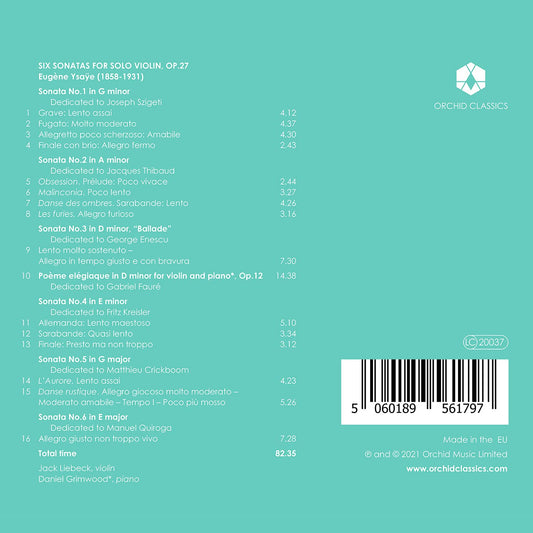 Six Sonatas For Solo Violin