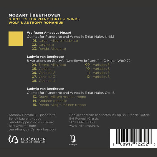 QUINTETS FOR PIANOFORTE & WIND