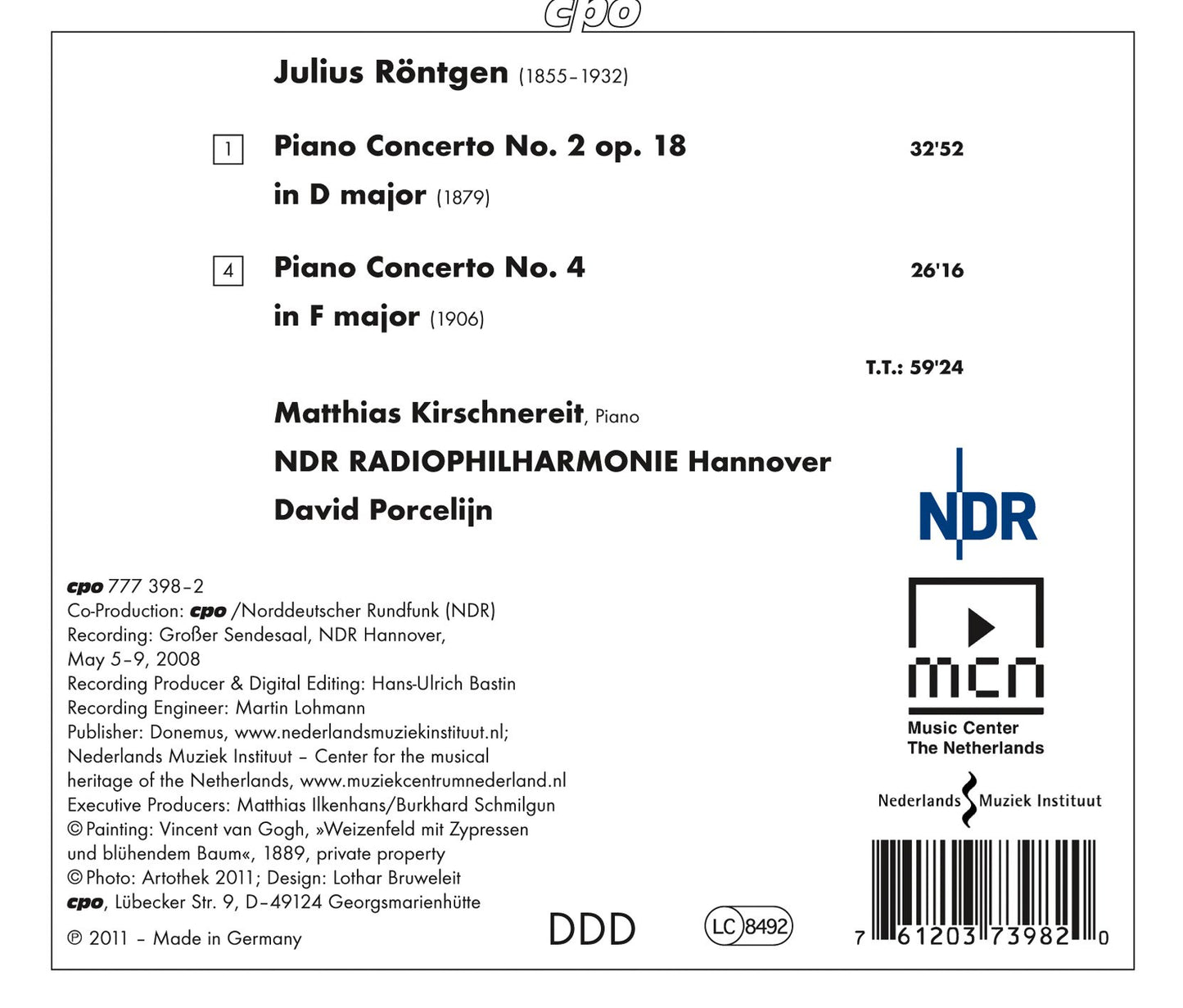 Rontgen: Piano Concertos 2 & 4