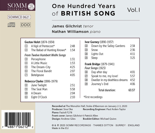 One Hundred Years Of British Song, Vol. 1