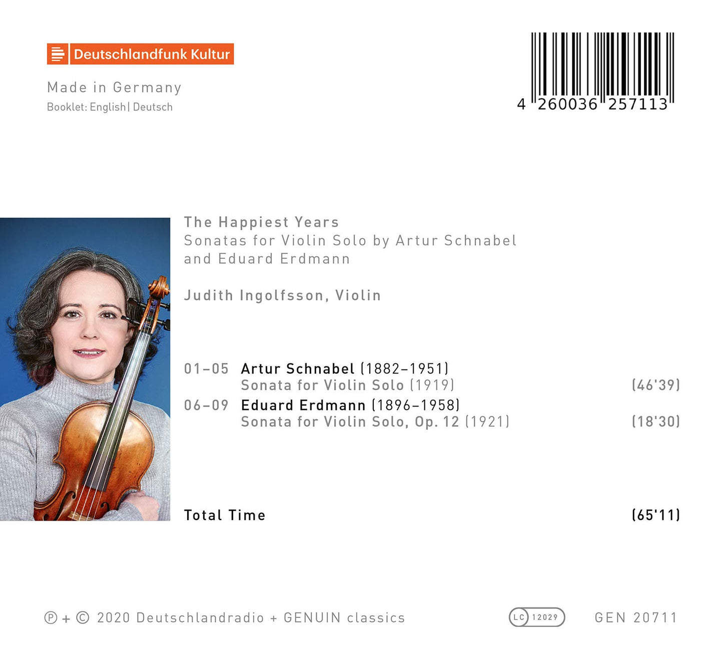 Schnabel - Erdmann: The Happiest Years - Sonatas for Violin